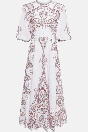 Costarellos Iris Reticella embroidered maxi dress