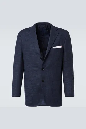 Kiton Wool, silk, and cotton-blend blazer