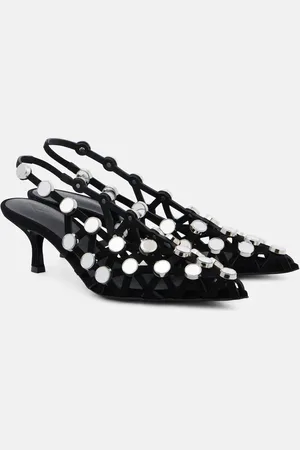 The Attico Embellished leather mules