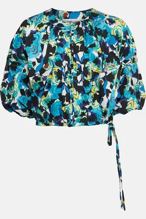 Diane von Furstenberg Dario floral cotton-blend top