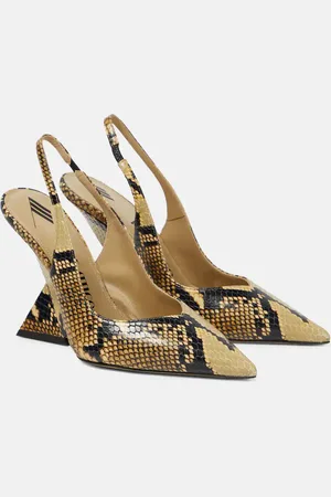 The Attico Cheope snake-effect leather slingback pumps