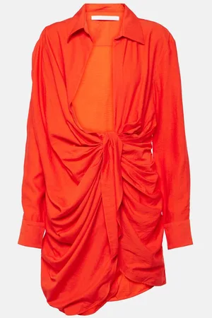 Jacquemus La Robe Bahia draped shirt dress