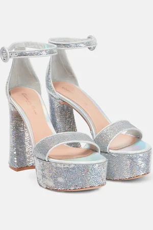 Gianvito Rossi Holographic platform sandals