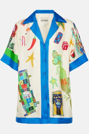 ALÉMAIS AlÃ©mais Rollers printed silk shirt
