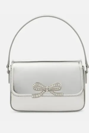 Self-Portrait Metallic leather shoulder bag