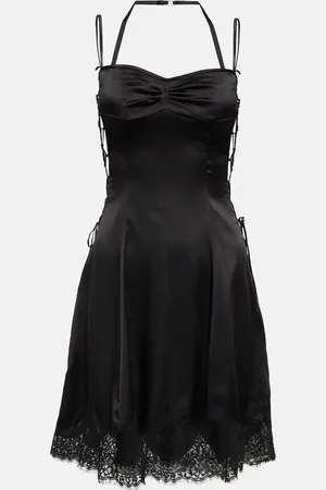 Didu Lace-trimmed silk satin minidress