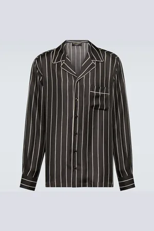Dolce & Gabbana Striped silk pajama top