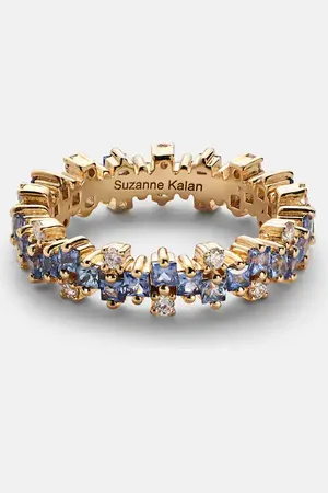Suzanne Kalan 18kt gold ring with sapphires and diamonds