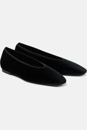 Totême Minimalist velvet ballet flats
