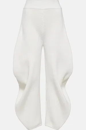 Alaïa AlaÃ¯a High-rise knit barrel-leg pants