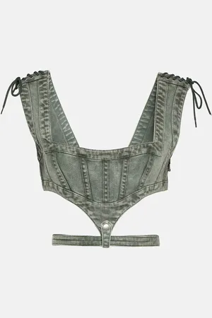 Jean Paul Gaultier X KNWLS cutout denim corset top