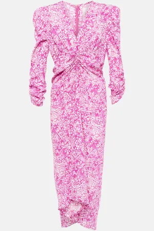 Isabel Marant Albini gathered silk-blend midi dress