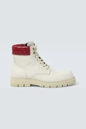 Bottega Veneta Haddock Intrecciato leather lace-up boots