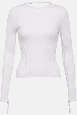 Courrèges CourrÃ¨ges Logo cutout ribbed-knit top