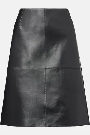 Totême Paneled leather midi skirt