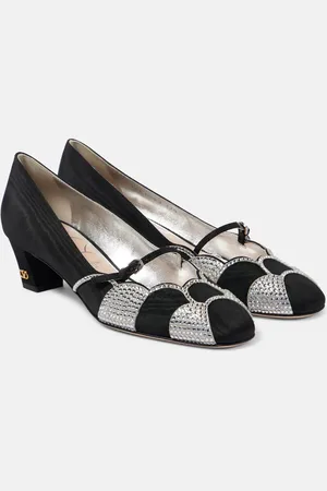 VALENTINO GARAVANI Bowow 45 embellished moirÃ© pumps
