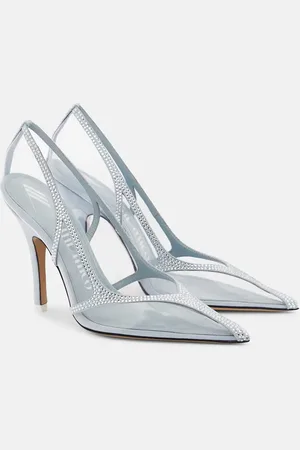 The Attico Venus Chrome PVC and suede pumps