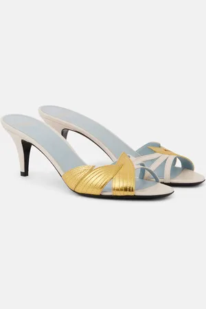 VALENTINO GARAVANI Foliefoliage metallic leather mules