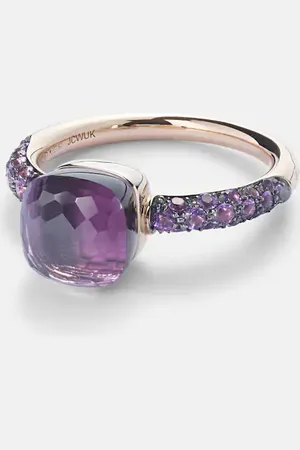 Pomellato Nudo Petit 18kt rose and white gold ring with amethyst and jade