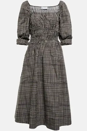 Proenza Schouler White Label checked cotton poplin midi dress