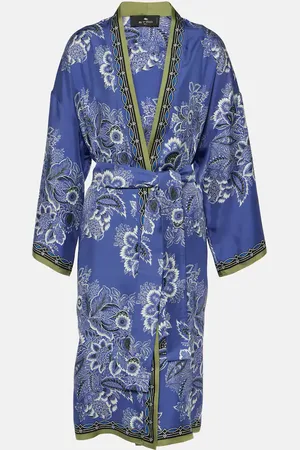 Etro Printed silk twill robe