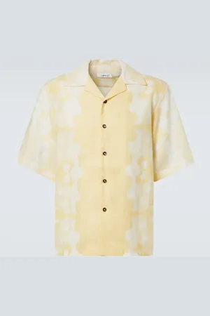 COMMAS Floral linen bowling shirt