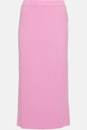 Jardin des Orangers High-rise ribbed-knit cashmere midi skirt