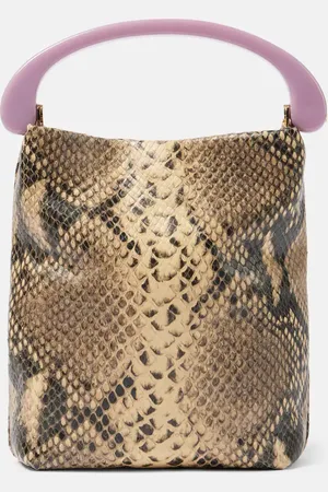 DRIES VAN NOTEN Small snake-effect leather tote bag