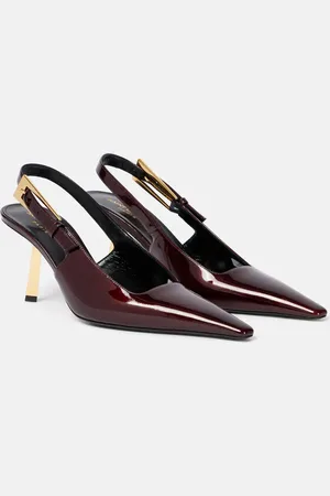 Saint Laurent Lee 75 patent leather slingback pumps
