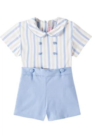 La Coqueta Baby Fantino linen and cotton playsuit