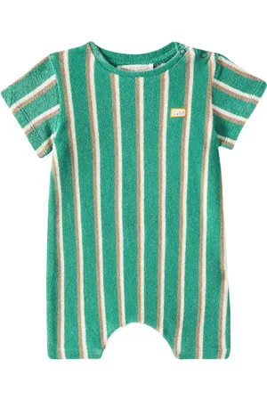 Louise Misha Baby Bogoma striped cotton terry playsuit