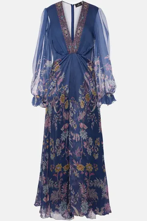 Etro Printed silk gown