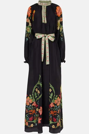 La DoubleJ Cerere floral silk voile maxi dress