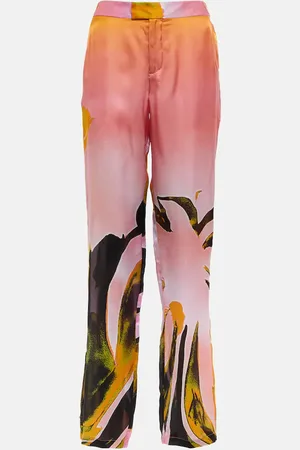 Louisa Ballou Cruise printed straight silk pants