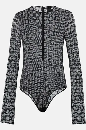 Givenchy Monogram 72 Glitter sheer mesh bodysuit
