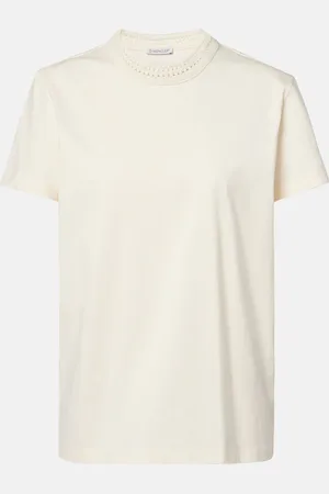Moncler Lace-trimmed cotton T-shirt