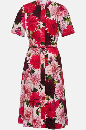 Oscar de la Renta Cotton-blend poplin midi dress