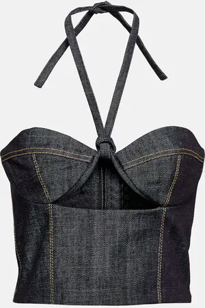 The Mannei Aspos cutout denim bustier