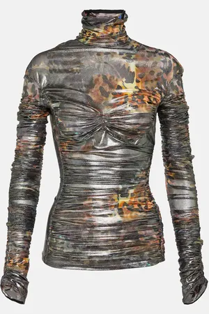 MUGLER Printed ruched top