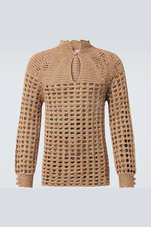 VALENTINO Open-knit linen and cotton sweater