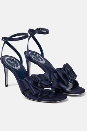 RENE CAOVILLA Bow-detail embellished satin pumps