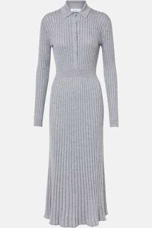 GABRIELA HEARST Ardor ribbed-knit cashmere and silk polo dress