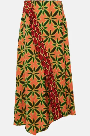 ULLA JOHNSON Violette ruffled crepe midi skirt
