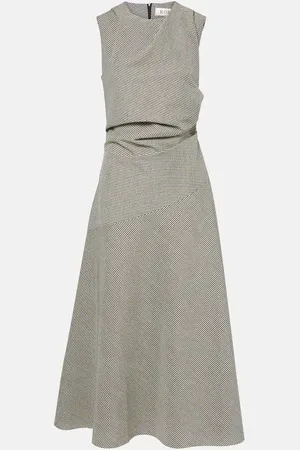 Rohe RÃ³he Draped checked wool-blend maxi dress