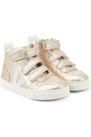 Veja V-10 Mid metallic leather sneakers