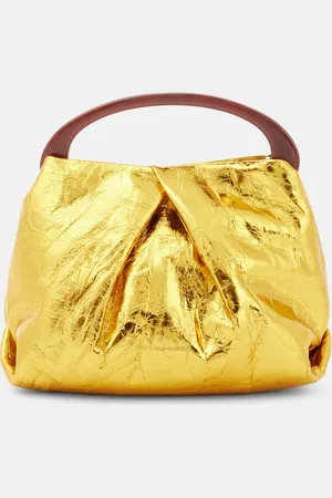 DRIES VAN NOTEN Mini metallic leather tote bag