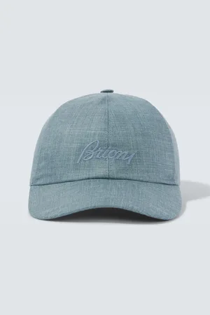 BRIONI Logo silk, cashmere and linen baseball cap