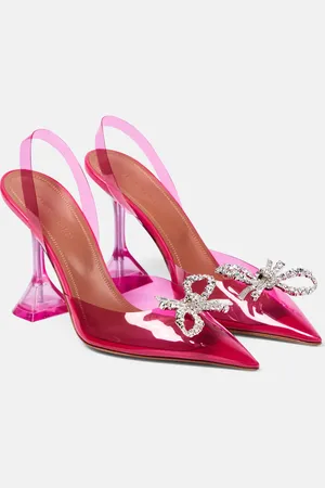 Amina Muaddi Rosie embellished PVC slingback pumps