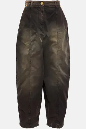 Balmain Faded high-rise wide denim jeans