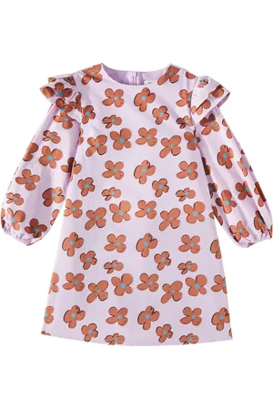 Jelly Mallow Floral ruffled cotton dress
